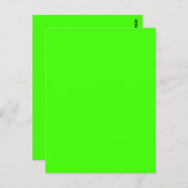 ハーレキンネオングリーン無地のカラー ポストカード