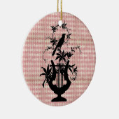 ハーレキンハープバードシルエットオーナメント セラミックオーナメント (右)