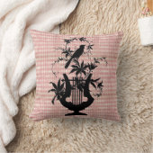 ハーレキンハープバードシルエット装飾用クッション クッション (ブランケット)