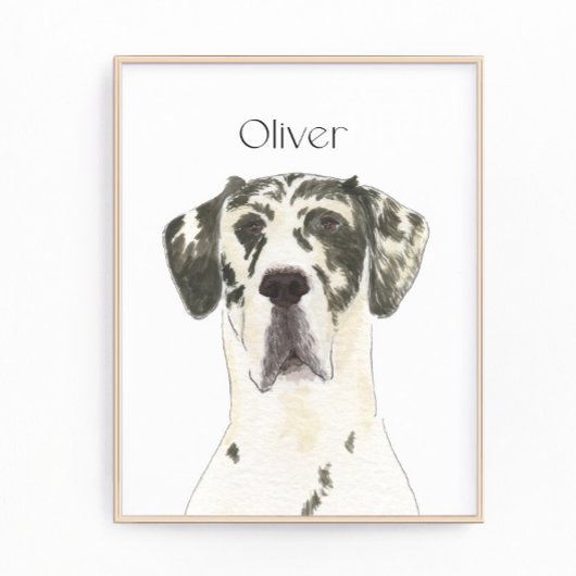 ハーレキンパーソナライズされたグレート・ダン・アート フォトプリント