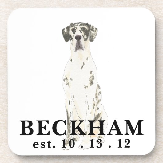 ハーレキンパーソナライズされたグレート・ダン コースター (正面)