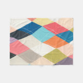 ハーレキンホプスコッチ-アーガイル柄のパターン フリースブランケット (正面(横))