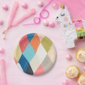 ハーレキンホプスコッチ-アーガイル柄のパターン ペーパープレート (パーティー)