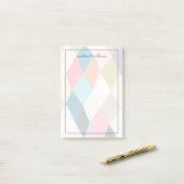 ハーレキンホプスコッチ-アーガイル柄のパターン ポストイット (デスク上)