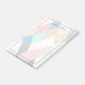 ハーレキンホプスコッチ-アーガイル柄のパターン ポストイット (アングル)