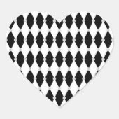 ハーレキン白黒ロムバスダイヤモンドシェイプ ハートシール (正面)