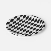ハーレキン白黒菱形 ペーパープレート (アングル)