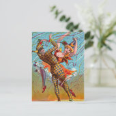 ハーレキン踊りヴィンテージイラストレーション ポストカード (スタンド正面)