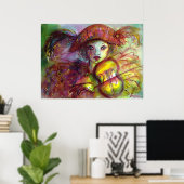 ハーレキン遊ズ・ヴァイオリン/ベネチアカーニバル ポスター (ホームオフィス)