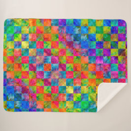 [ハーレキン・タイ染料]ダイヤモンド・フラクタ市松模様にル シェルパブランケット