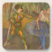 ハーレクインとオダマキ（植物）バイエドガー・デガスヴィンテージ・アート コースター (正面)