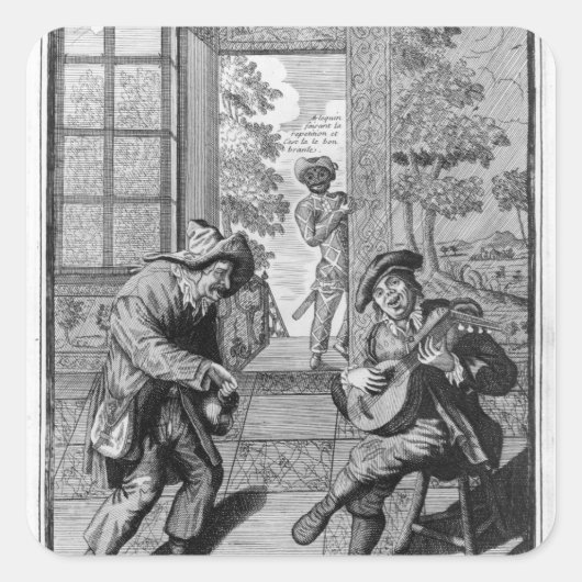 ハーレクインとスカラムーシュ スクエアシール (正面)