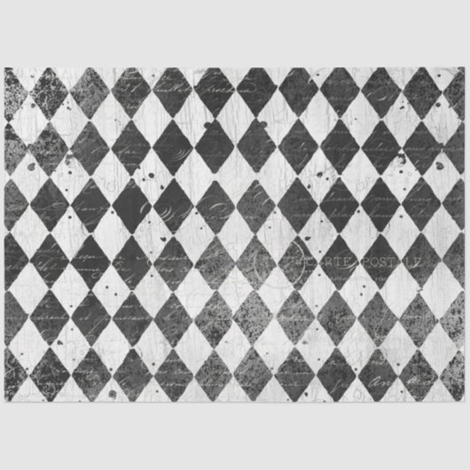 ハーレクインエフエメラブラックnホワイトウッドデクページ 薄葉紙 (正面)