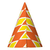 ハーレクインオレンジイエロー秋ハロウィーン パーティーハット (裏面)