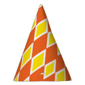 ハーレクインオレンジイエロー秋ハロウィーン パーティーハット (右)