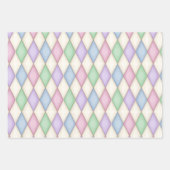 ハーレクインカラフルチェック中世おとぎ話 ラッピングペーパーシート (正面2)