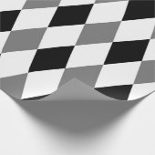 ハーレクインシックダイアモンドジオメトリック白黒 ラッピングペーパー (角)