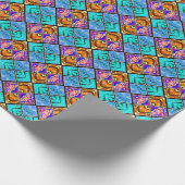 ハーレクインタイルズアズールブロンズアメジスト ラッピングペーパー (角)