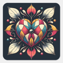 ハーレクインハート スクエアシール