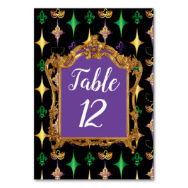 ハーレクインビーズマスク（紋章の）フラ・ダ・リマルディグラ テーブルナンバー