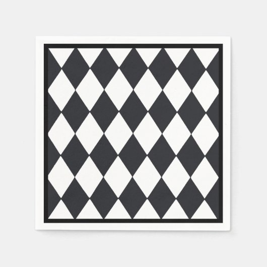 ハーレクインブラック スタンダードカクテルナプキン (正面)