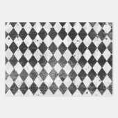 ハーレクインブラックnホワイトエフエメラウッドデクページ ラッピングペーパーシート (正面2)