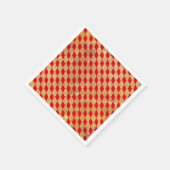 ハーレクインレッドヴィンテージ スタンダードカクテルナプキン (角)