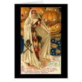 ハーレクインレディヴィンテージハロウィングリーティングカード (正面)