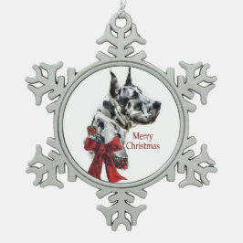 ハーレクイン大聖クリスマス スノーフレークピューターオーナメント