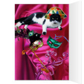 ハーレクイン帽と仮装パーティーマスク付き猫 (内側 (左))