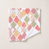 ハーレクイン柄のポピクル夏のカラーダイヤモンド バスタオルセット (ウォッシュタオル)