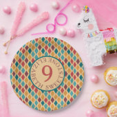 ハーレクイン模様 ペーパープレート (パーティー)