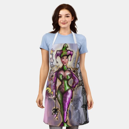 ハーレクイン エプロン (着用した状態)