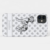 ハーレクイン・グレートデーン かわいいキャラクター犬 名前入り Case-Mate iPhoneケース (裏面(横))