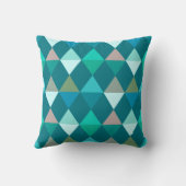 ハーレクイン/ダイヤモンドパターン – ティール(緑がかった色)とアクア クッション (裏面)