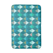 ハーレクイン/ダイヤモンドパターン – ティール（緑がかった色）とアクア バスマット (正面縦)