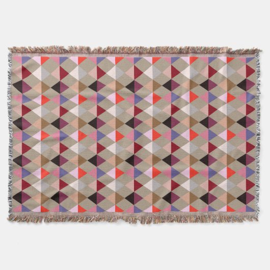 ハーレクイン/ダイヤモンドパターン – Taupe 数々の スローブランケット (正面)