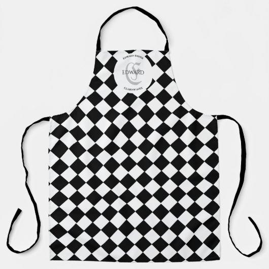 ハーレクイン&名前をカスタムする エプロン (正面)