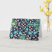 ハーレベル、ヴィンテージピンクと白のフローラデザイン カード (黄色い花)