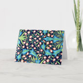 ハーレベル、ヴィンテージピンクと白のフローラデザイン カード (正面)