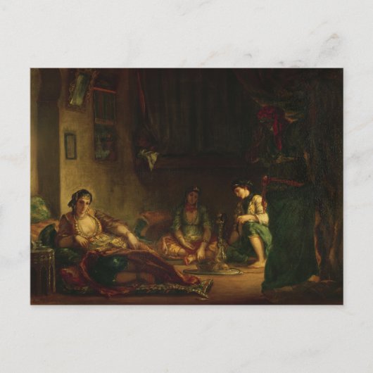 ハーレムのアルジェの女性， 1847年～49年 ポストカード (正面)