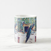 ハーレムのママによる孔雀 コーヒーマグカップ (中央)