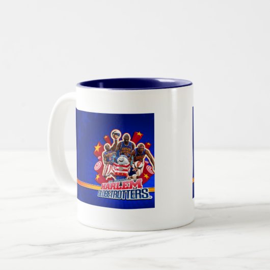 ハーレムの大旅行家のグループの写真 ツートーンマグカップ (正面左)