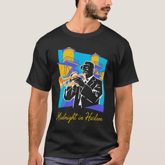 ハーレムの真夜中の白いシルエット Tシャツ (正面)