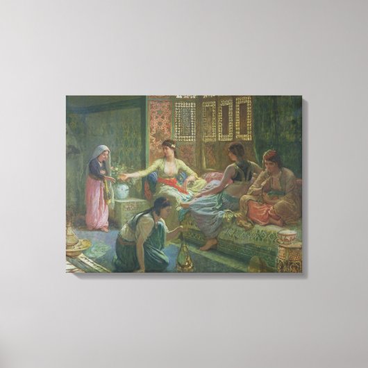 ハーレムインテリア, c.1865 キャンバスプリント (正面)