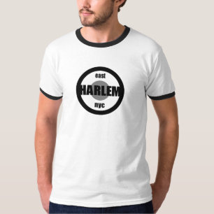 ハーレムニューヨークシティの黒い及び灰色のロゴのワイシャツ Tシャツ