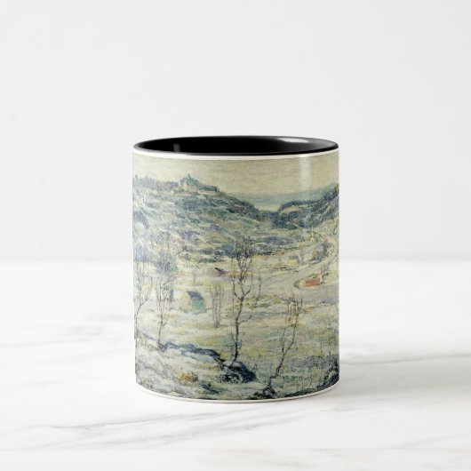 ハーレムバレーin冬（ニューヨークのシーン） ツートーンマグカップ (中央)