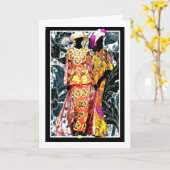 ハーレムルネサンス初期20年代アールデコ カード (黄色い花)
