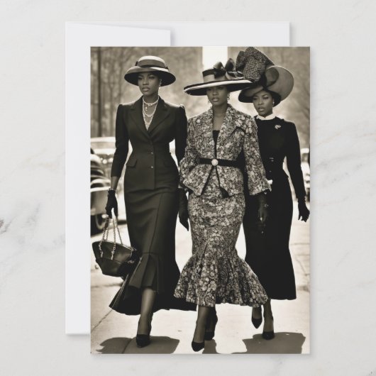 ハーレムルネッサンス洗練された女性 招待状 (正面)