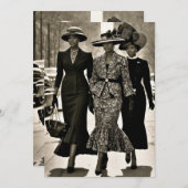 ハーレムルネッサンス洗練された女性 招待状 (正面/裏面)